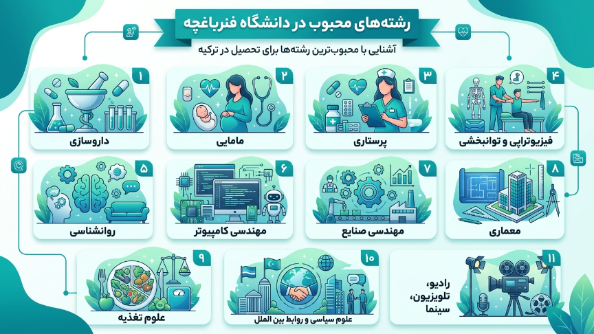 رشته های محبوب دانشگاه فنر باغچه 
