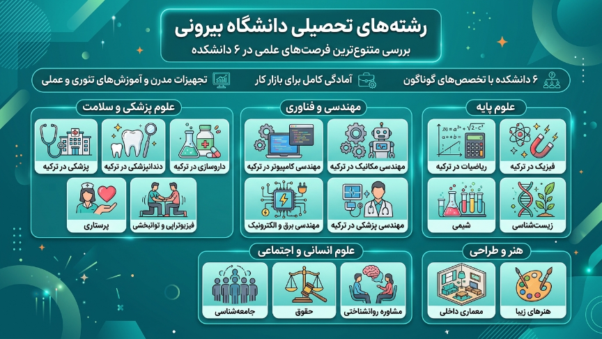رشته‌‍های دانشگاه بیرونی 