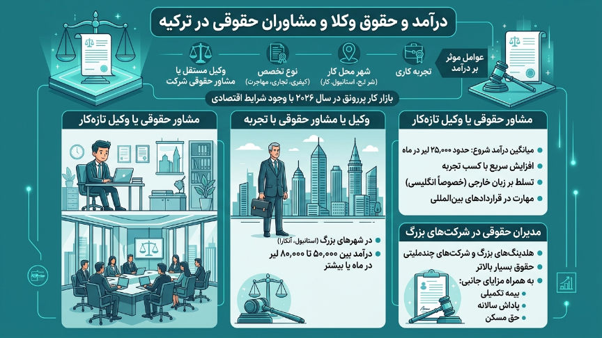 درآمد و حقوق وکلا در ترکیه