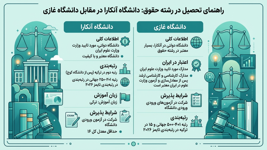 دانشگاه قاضی و آنکارا رشته حقوق در ترکیه