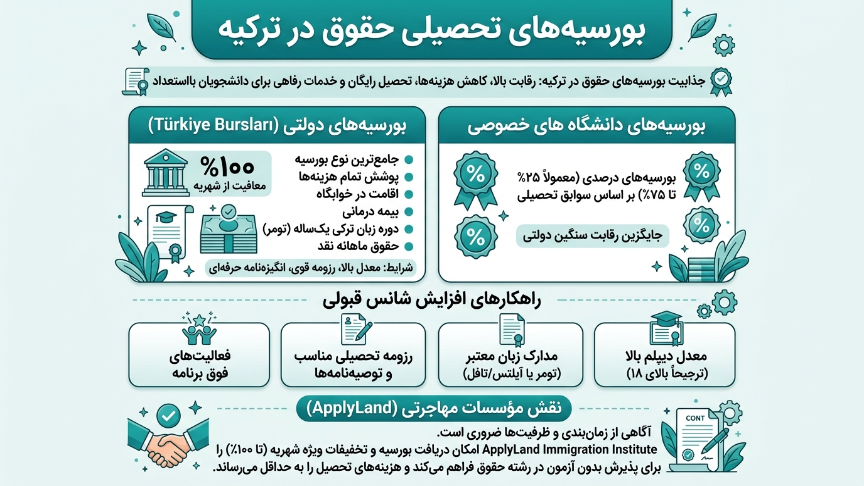 بورسیه رشته حقوق در ترکیه