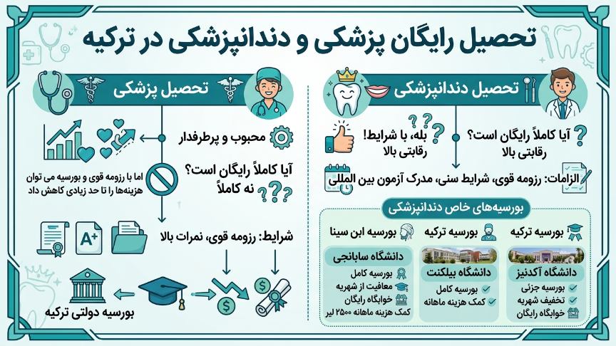 تحصیل رایگان پزشکی و دندانپزشکی در ترکیه 