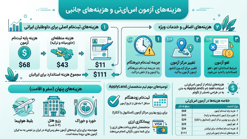 هزینه آزمون SAT
