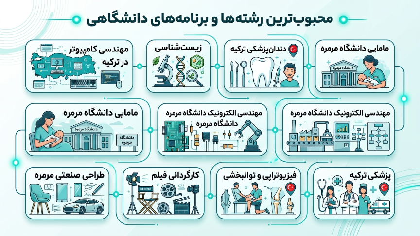 رشته‌های دانشگاه مارمارا 