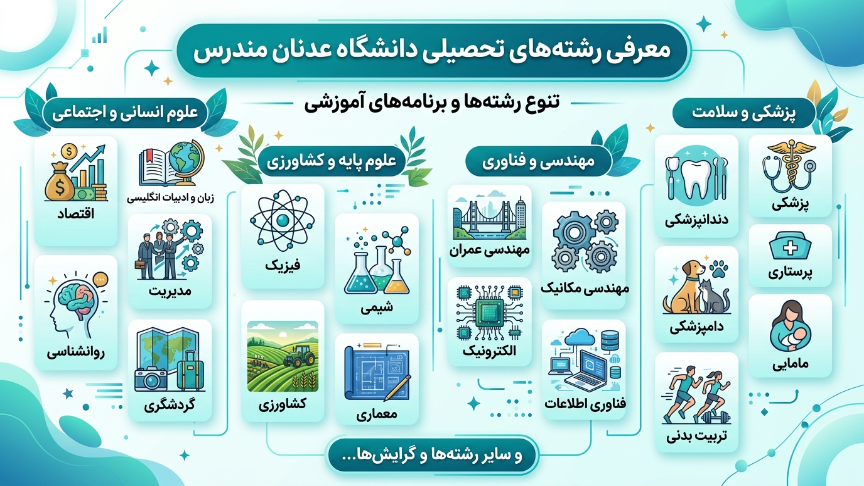 رشته های دانشگاه عدنان مندس 