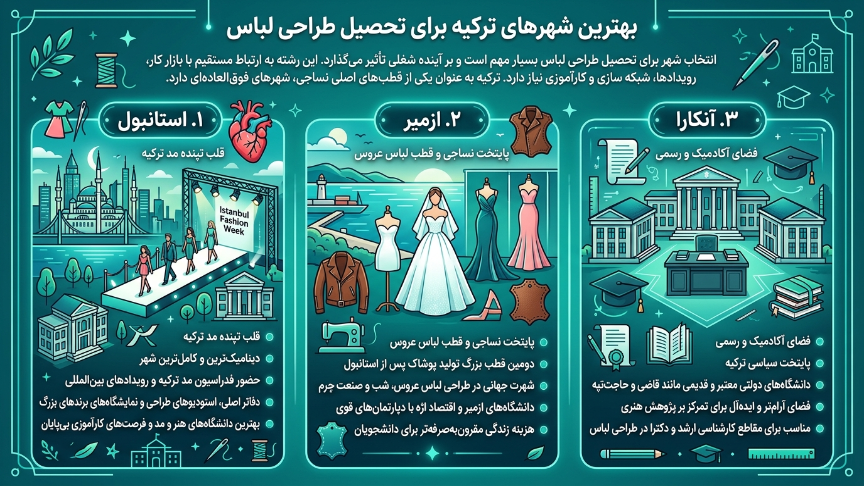 بهترین شهرها برای تحصیل رشته طراحی لباس در ترکیه 