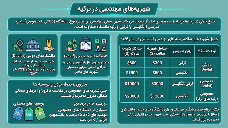 شهریه مهندسی در ترکیه