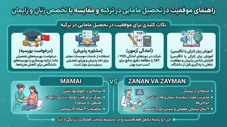 مقایسه مامایی و متخصص زنان در ترکیه 