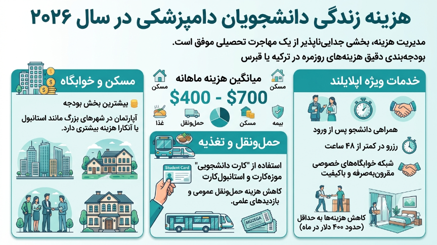 هزینه زندگی رشته دامپزشکی در ترکیه