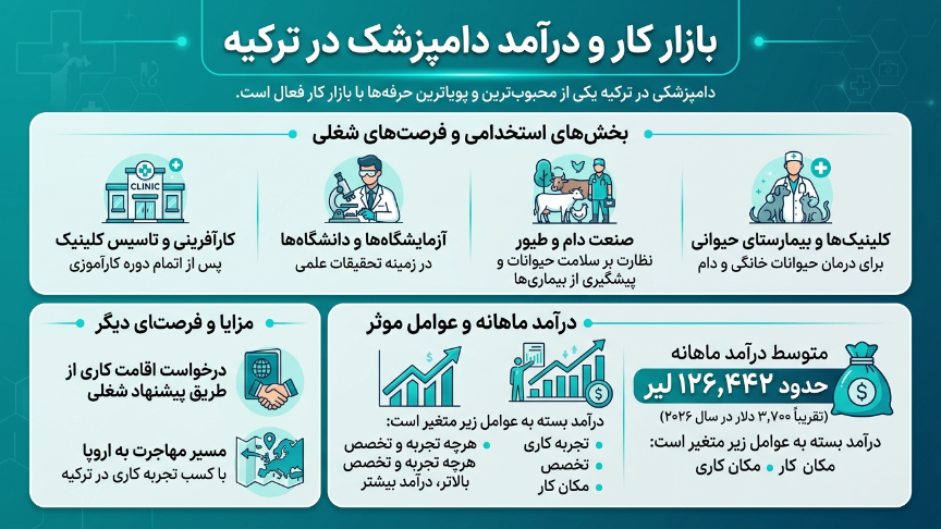 بازار کار و درامد رشته دامپزشکی در ترکیه