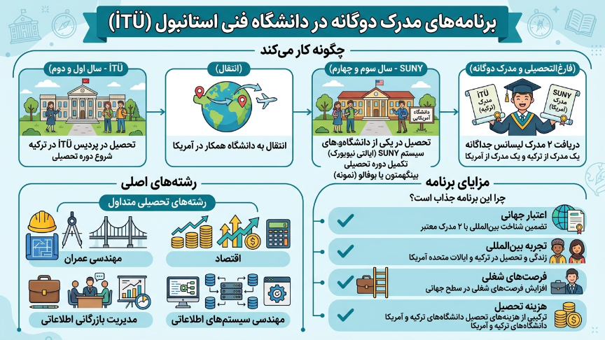 رشته های دوگانه دانشگاه فنی استانبول 