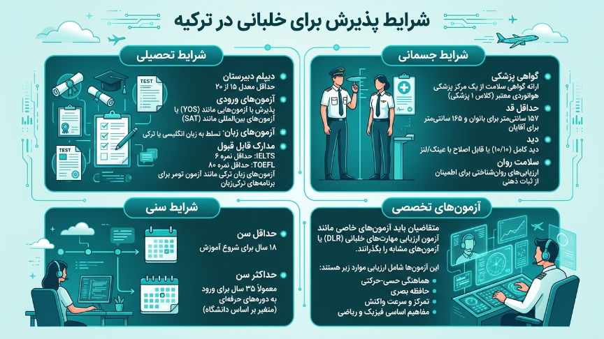 شرایط پذیرش خلبانی در ترکیه