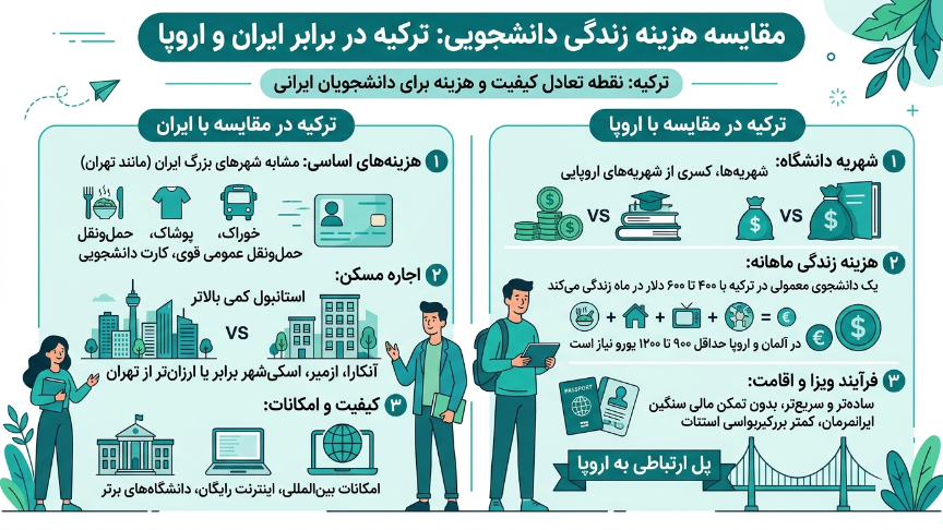 مقایسه هزینه زندگی دانشجویی در ترکیه