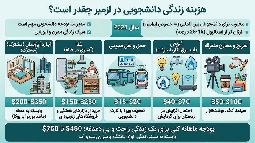 هزینه زندگی در ازمیر 