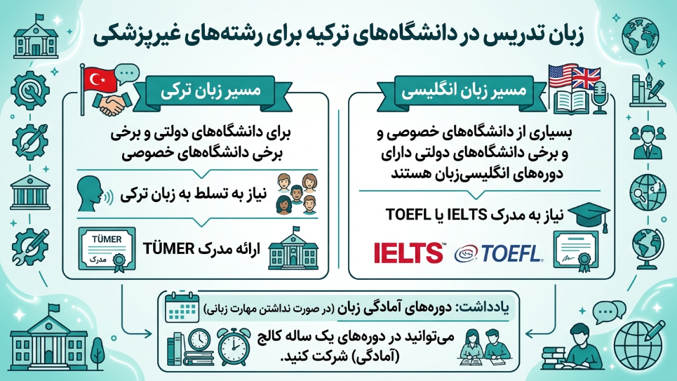 زبان دانشگاه غیرپزشکی در ترکیه 