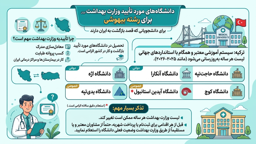دانشگاههای موردتایید هوشبری در ترکیه 