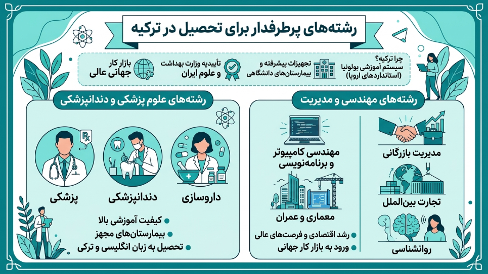 رشته‌های پرطرفدار برای تحصیل در ترکیه 