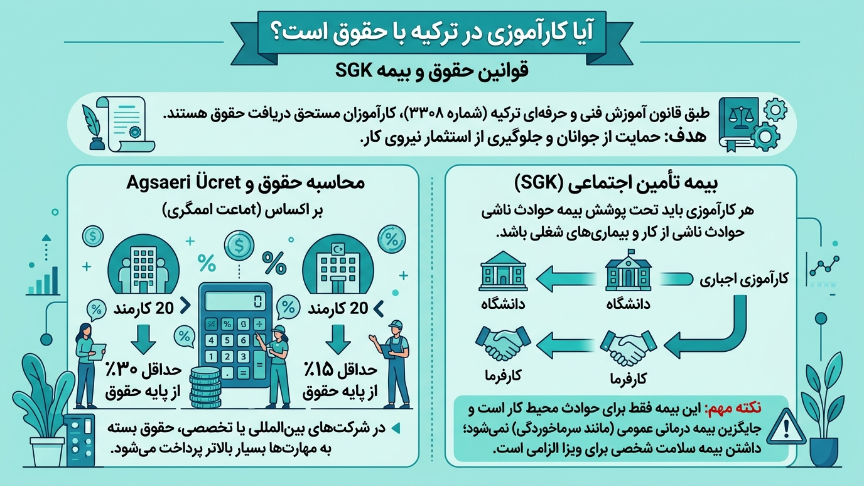 ویزای کارآموزی ترکیه  حقوق دارد