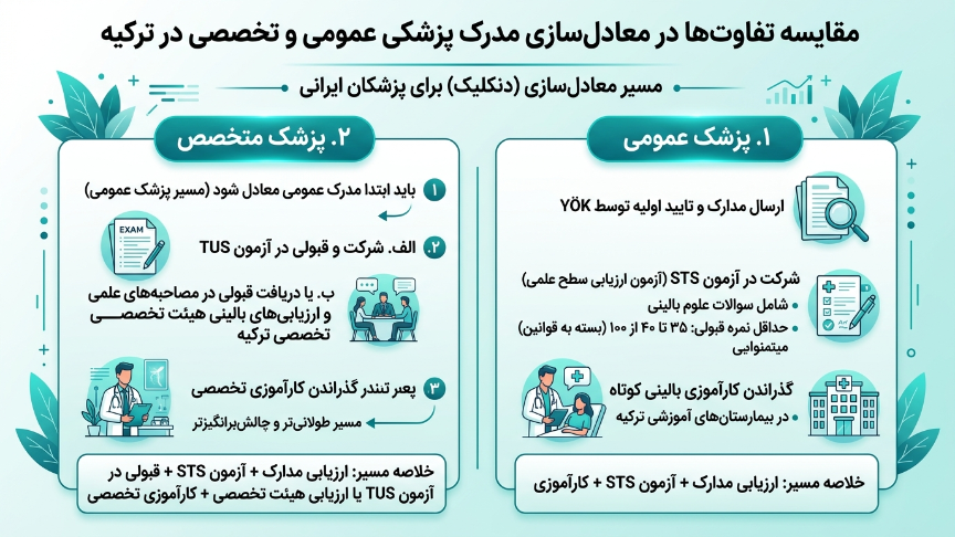 معادلسازی پزشکی عمومی و تخصص در ترکیه 