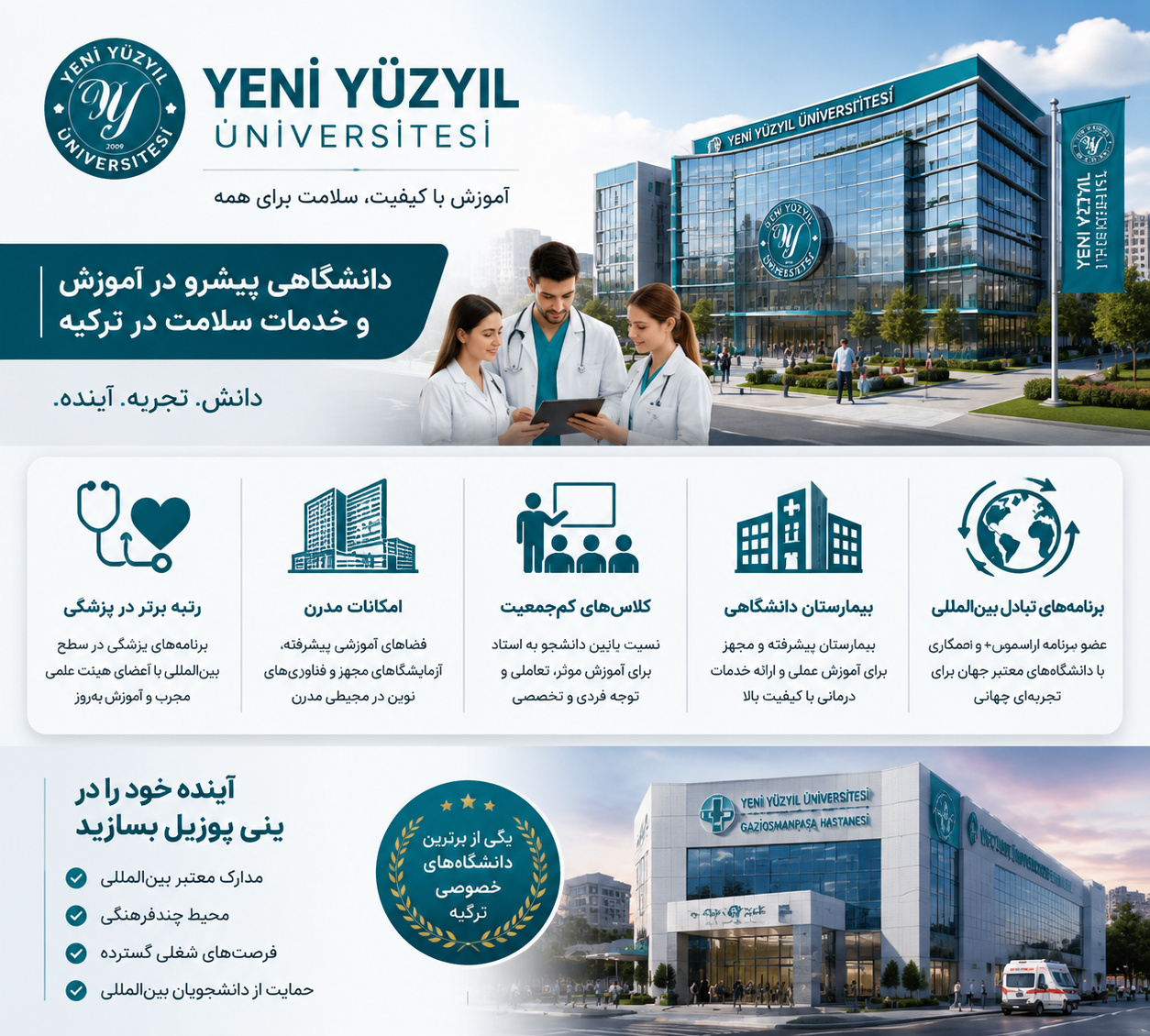 مزایای تحصیل دانشگاه ینی یوزییل 