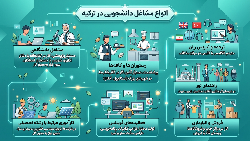 انواع کار دانشجویی در ترکیه 