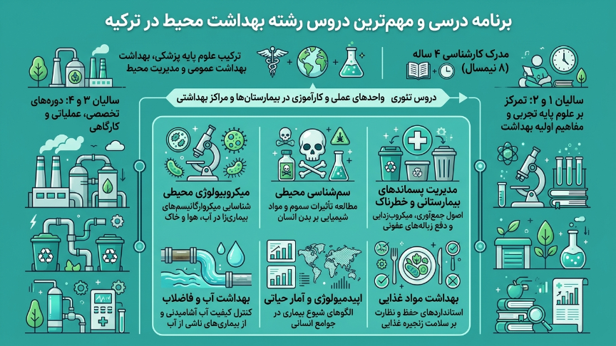 دروس رشته مهندسی بهداشت محیط در ترکیه 