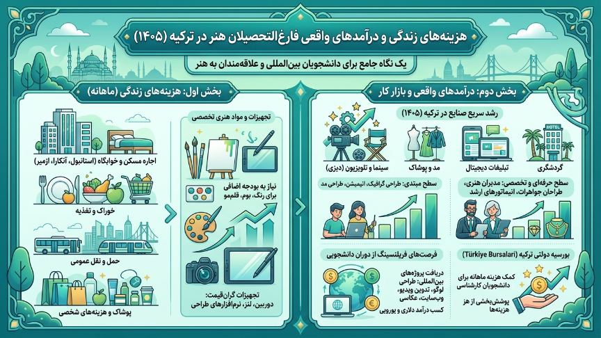 هزینه زندگی رشته هنر در ترکیه 