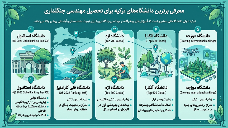 بهترین دانشگاههای رشته مهندسی جنگل در ترکیه 