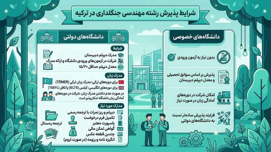 پذیرش رشته مهندسی جنگل در ترکیه 