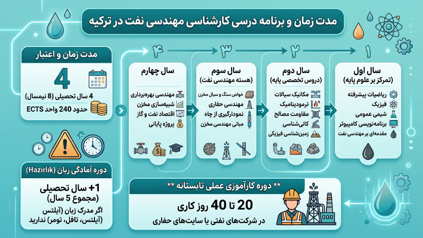 برنامه درسی مهندسی نفت در ترکیه 