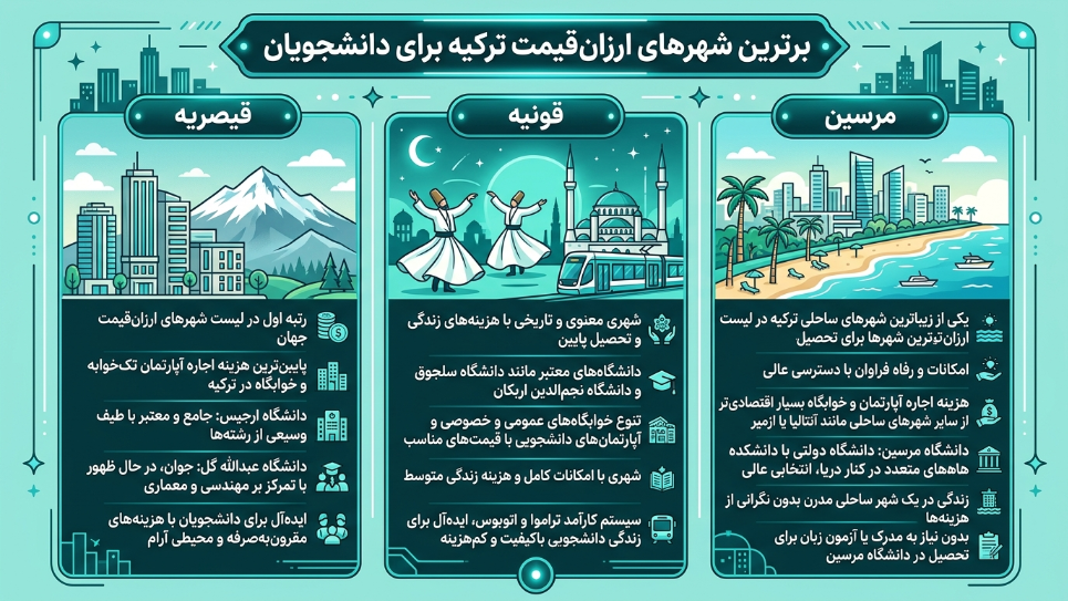 بهترین شهرهای ارزان تحصیل در رتکیه 
