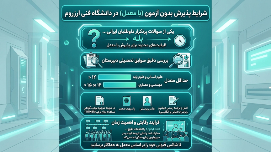 پذیرش بدون آزمون دانشگاه ارزروم تکنیک 