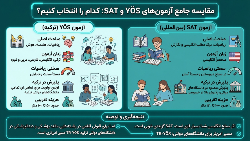 مقایسه ازمون یوس و سات