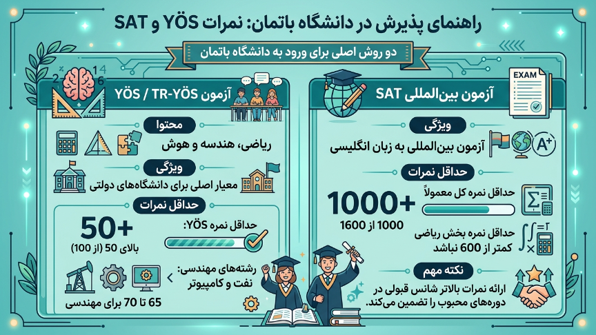 نمرات آزمون دانشگاه باتمان 