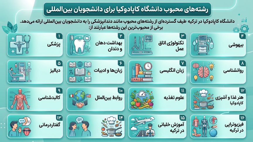 رشته های دانشگاه کاپادوکیا