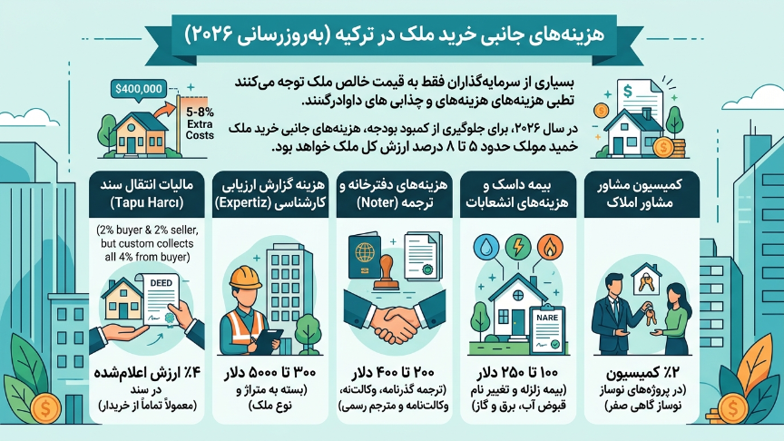 هزینه جانبی خرید ملک در ترکیه 
