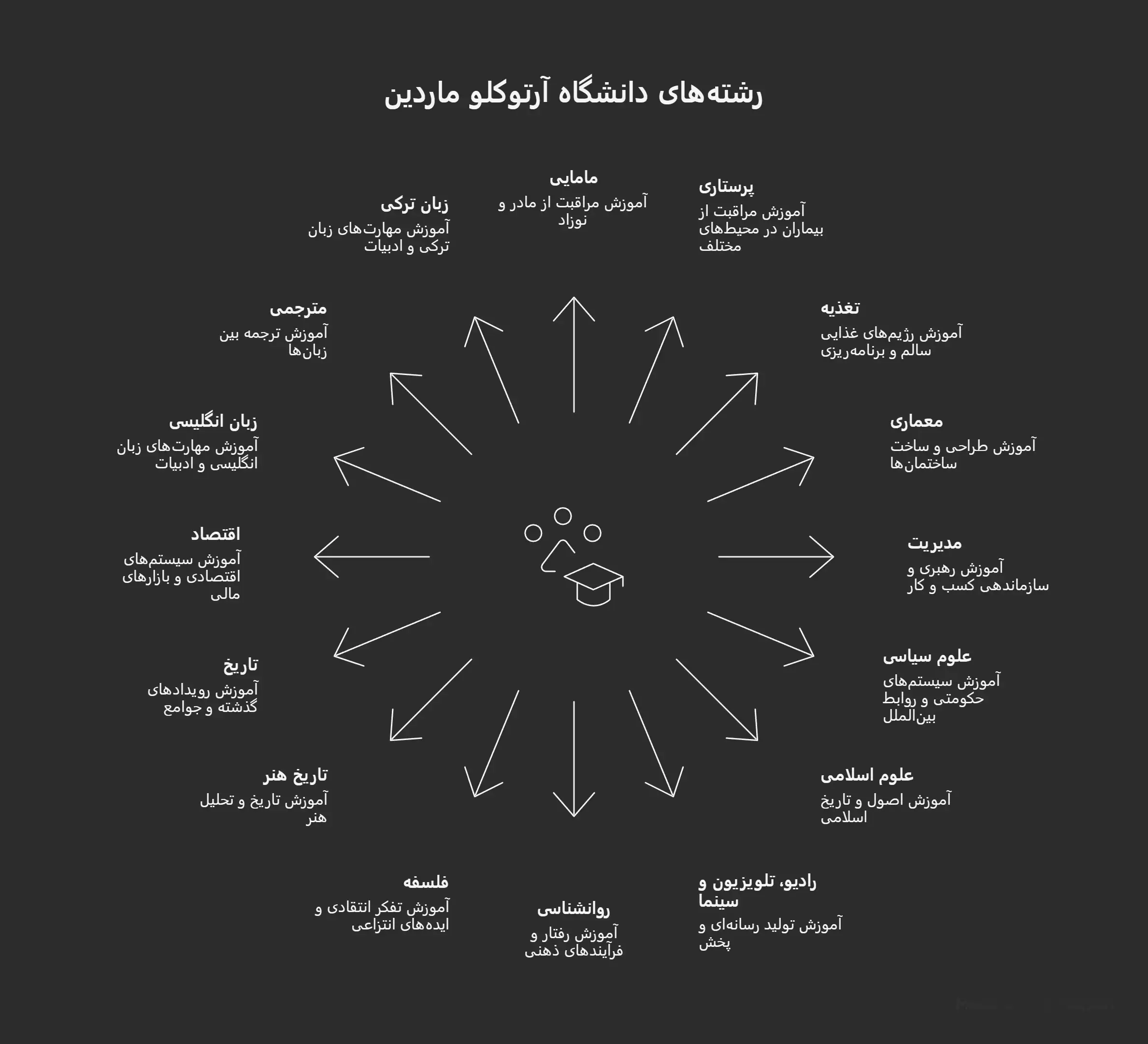 رشتههای دانشگاه آرتوکلو ماردین
