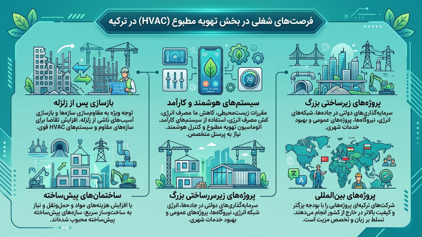 فرصت شغلی تاسیسات در ترکیه 