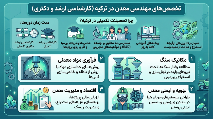 گرایشهای مهندسی معدن در ترکیه 