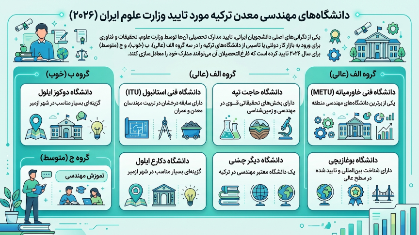 دانشگاههای موردتایید مهندسی معدن در ترکیه 