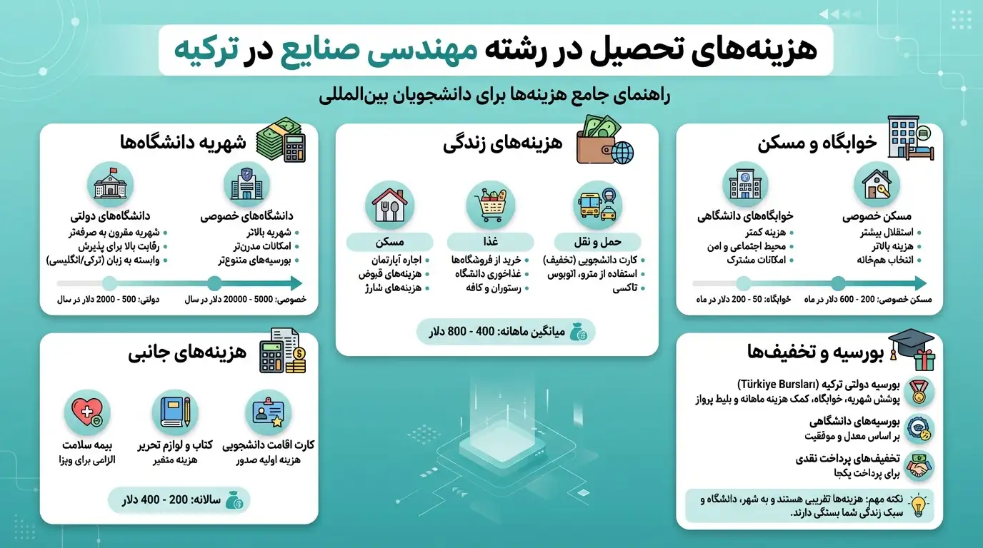 هزینه تحصیل و شهریه رشته مهندسی صنایع در ترکیه