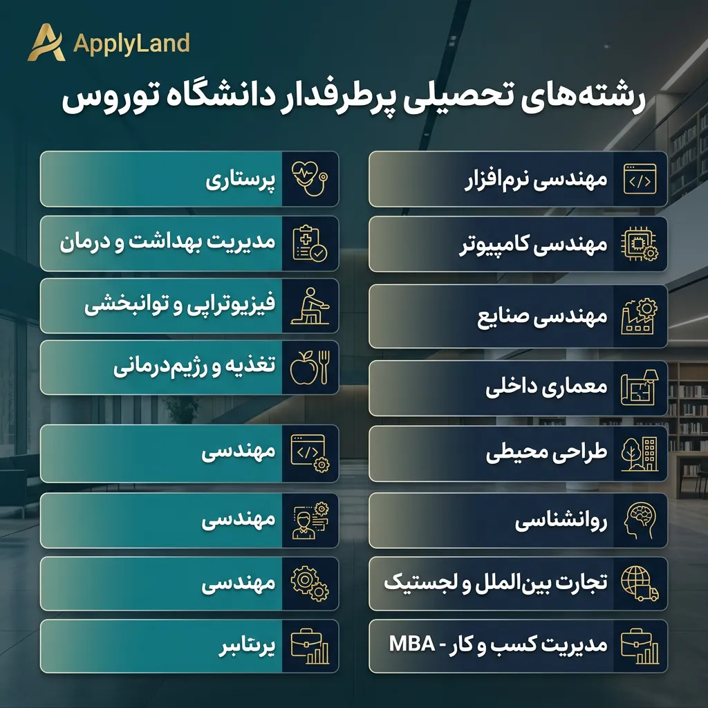 رشته‌های تحصیلی دانشگاه توروس
