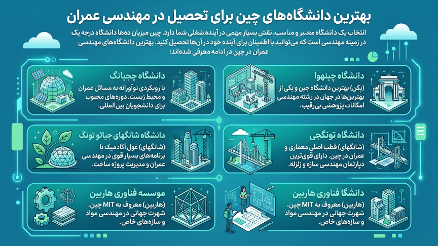 بهترین دانشگاه‌های رشته مهندسی عمران در چین 