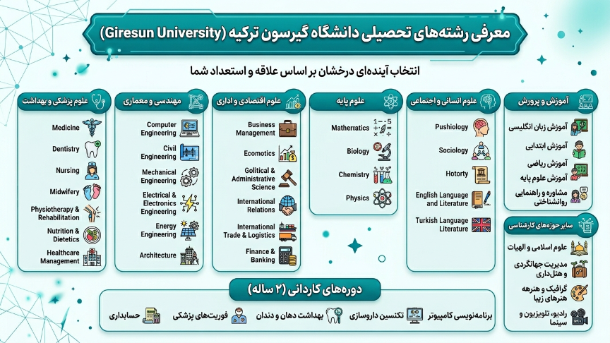 رشته های دانشگاه گیرسون 