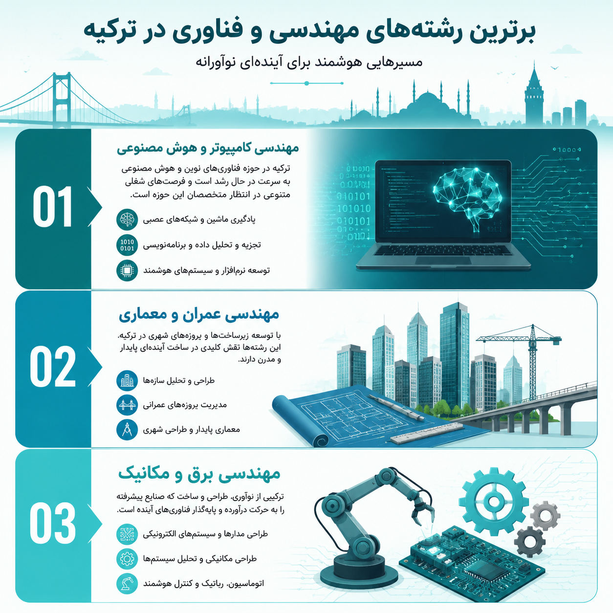 برترین رشته‌های مهندسی در ترکیه 