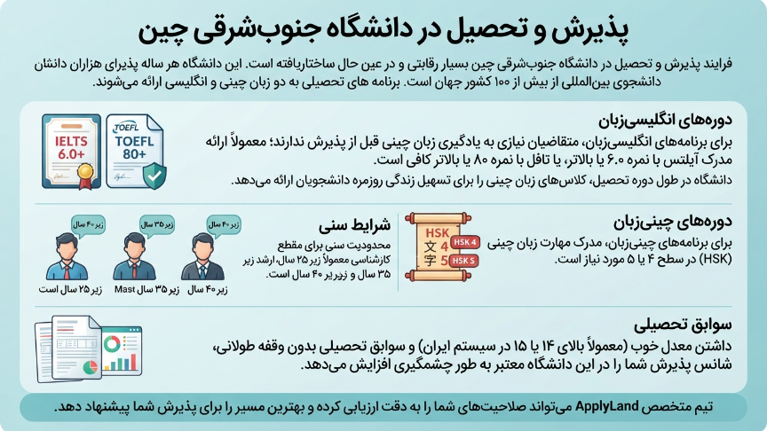 تحصیل در دانشگاه جنوب شرقی چین
