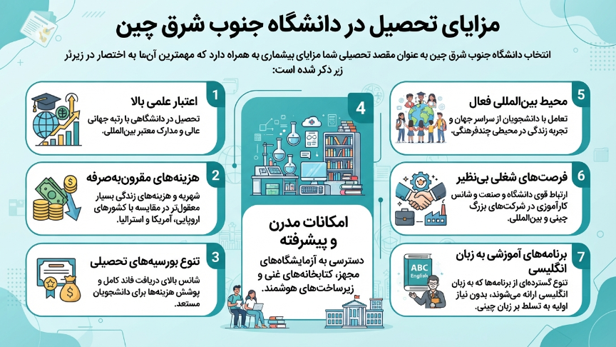 مزایای دانشگاه جنوب شرقی چین