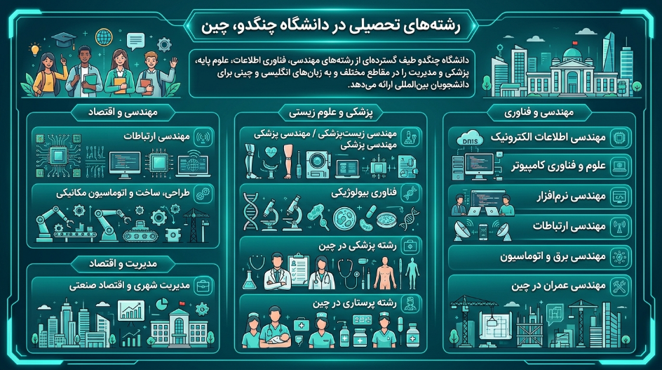 رشته های دانشگاه چنگدو چین 